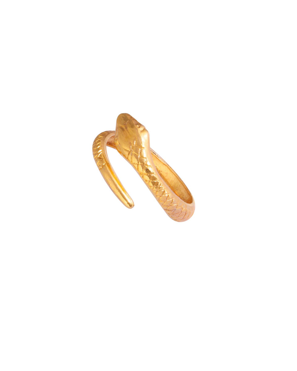 Chelsea De Luca Serpente Ring | Adjustable Gold-Plated Cocktail