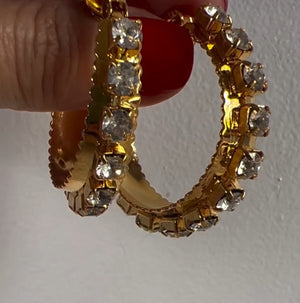 Marguerite diamante hoop earrings