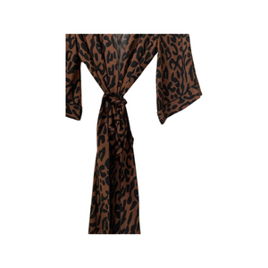 Leopard Long Silk Robe